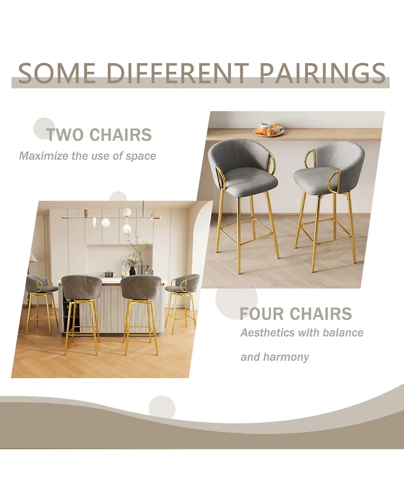 Streamdale Furniture Streamdale Modern Swivel Bar Chairs, Set of 2