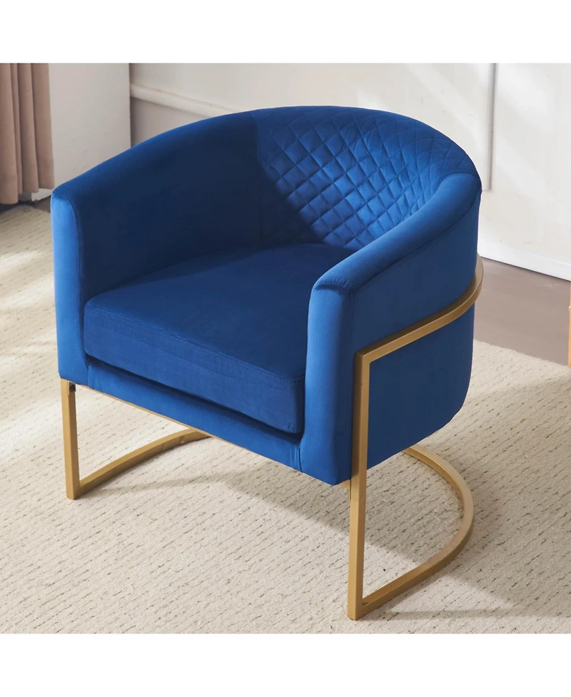 Streamdale Furniture Upholstered velvet chair Gold metal bracket, medieval living room office tea room lounge chair