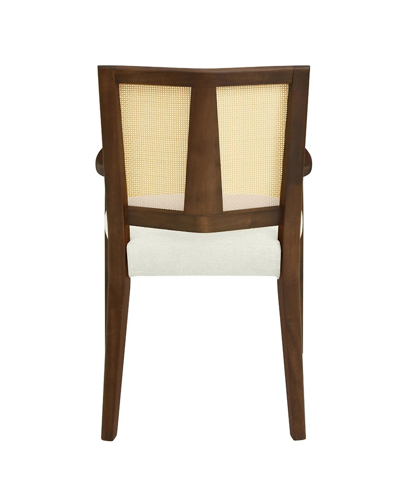 Streamdale Furniture Arm Dining Chair (walnut+beige) Set of 2