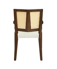 Streamdale Furniture Arm Dining Chair (walnut+beige) Set of 2