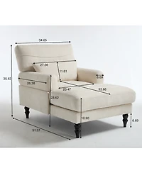 Streamdale Furniture Modern Chaise Lounge Sofa Recliner