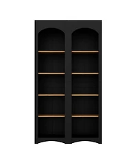 Streamdale Furniture 5-Tier Bookshelves (Set of 2), Two-Tone Cabinet, 72"H Pantry - Black