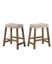 Streamdale Furniture Rustic Backless Counter Stool Set of 2 - 25" Farmhouse Barstools