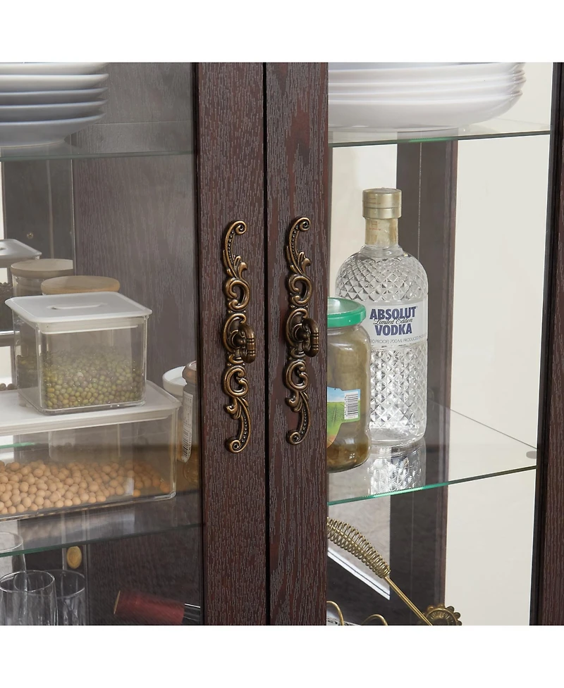 Streamdale Furniture Lighted Glass Curio Cabinet - 2-Door Display, Drawer, Bulb