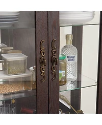 Streamdale Furniture Lighted Glass Curio Cabinet - 2-Door Display, Drawer, Bulb