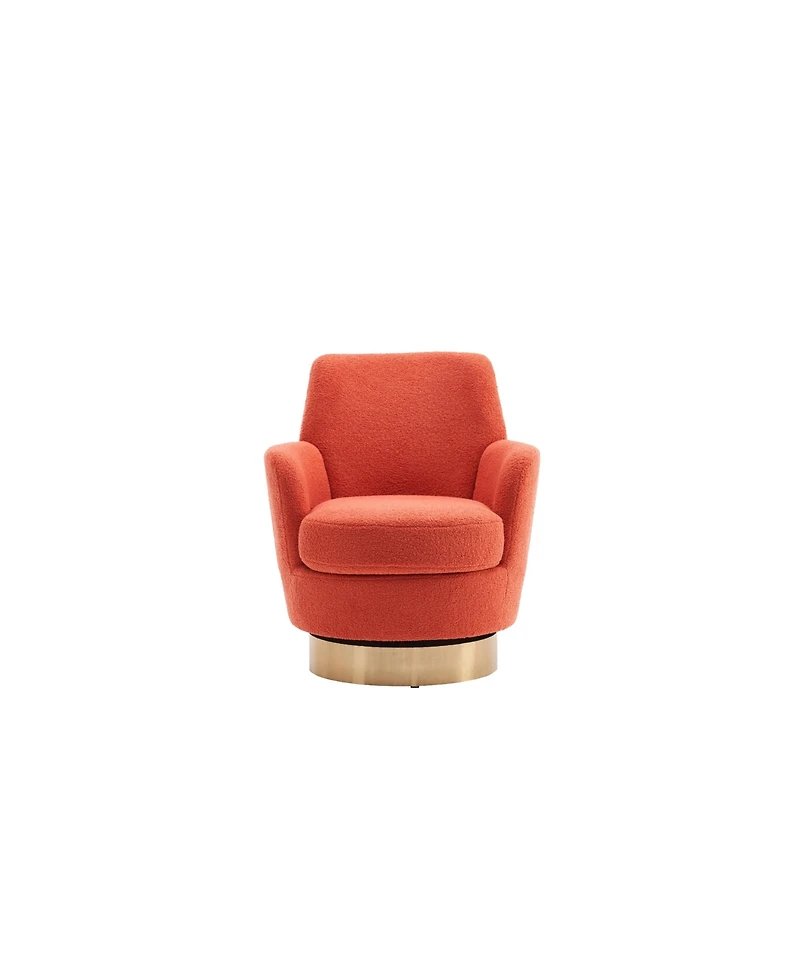 Streamdale Furniture Orange Swivel Barrel Accent Chair for Living Room or Bedroom