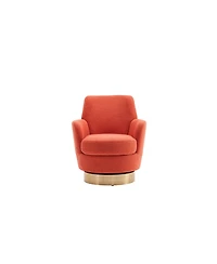 Streamdale Furniture Orange Swivel Barrel Accent Chair for Living Room or Bedroom