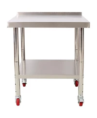 Streamdale Furniture Stainless Steel Prep Table 30x24, Backsplash, Casters