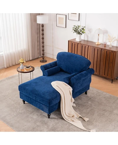 Streamdale Furniture Oversized Chenille Chaise Lounge Sofa Bed - 5 Colors