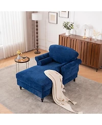 Streamdale Furniture Oversized Chenille Chaise Lounge Sofa Bed