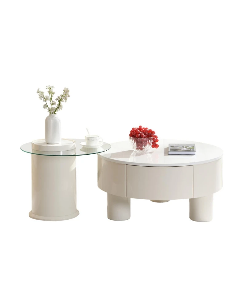 Streamdale Furniture Nesting Coffee Table Set w/ Storage Drawer