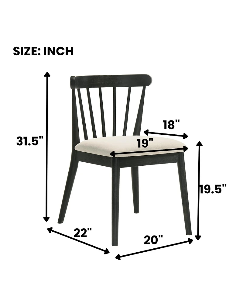 Streamdale Furniture 2 Rustic Farmhouse Dining Chairs
