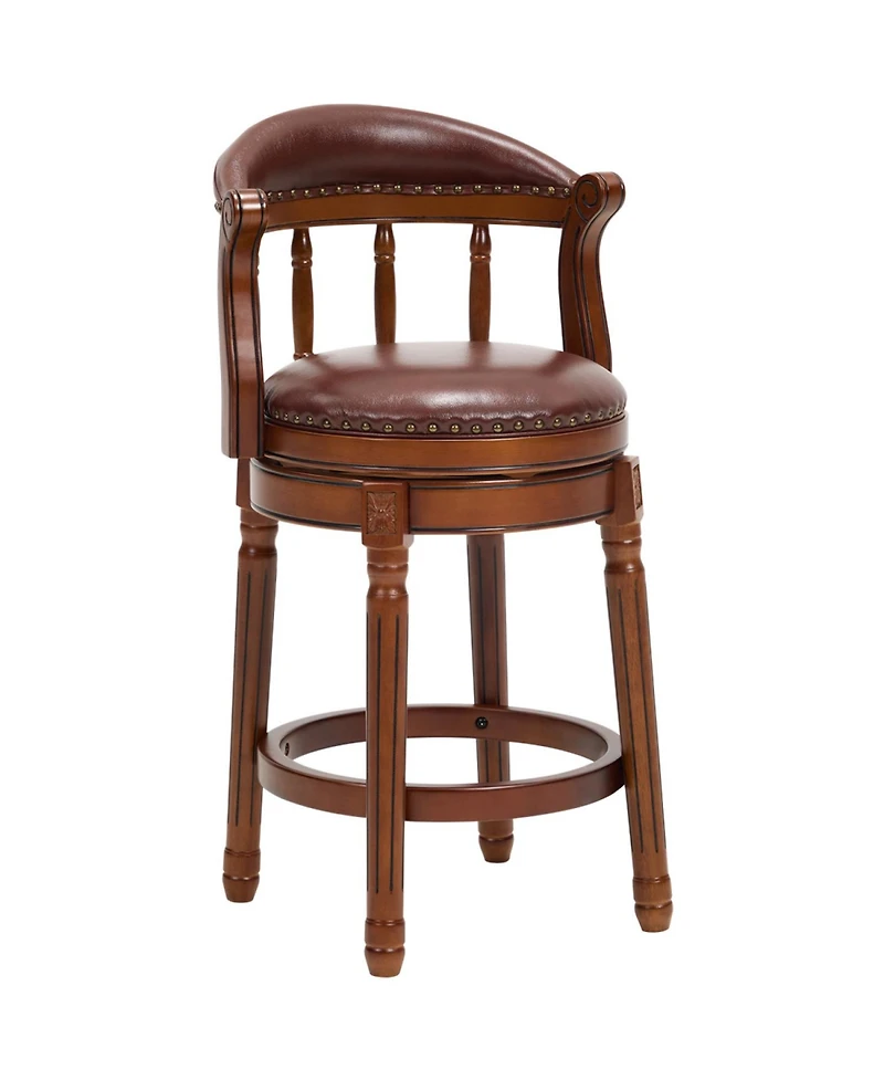 Streamdale Furniture Leather Swivel Bar Stool, 26.5", Brown