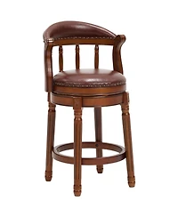 Streamdale Furniture Leather Swivel Bar Stool, 26.5", Brown