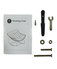 Streamdale Furniture Rattan Wicker Rocking Chair - Indoor/Outdoor - Blue