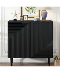 Streamdale Furniture Mira Modern Side Cabinet with Adjustable Shelves, Geometric Design