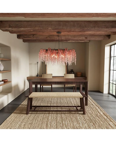 Streamdale Furniture Farmhouse Extendable Dining Set - Walnut & Champagne