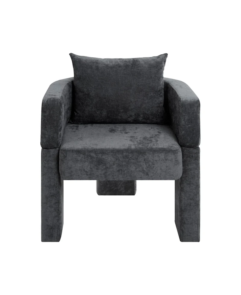 Streamdale Furniture Chenille Accent Chair with Pillow - Gray