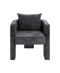 Streamdale Furniture Chenille Accent Chair with Pillow - Gray