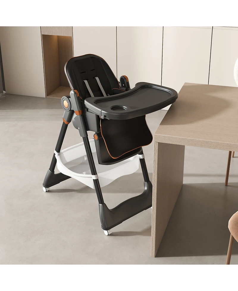 Streamdale Furniture Adjustable Baby High Chair - Portable Feeding Seat (Black)