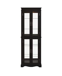 Streamdale Furniture Lighted Glass Curio Cabinet - Black