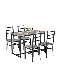 Streamdale Farmhouse Dining Table Set with 4 Chairs