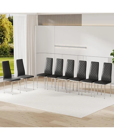 Streamdale Furniture Leather Reception/Conference Chairs - Black (8 Sets)