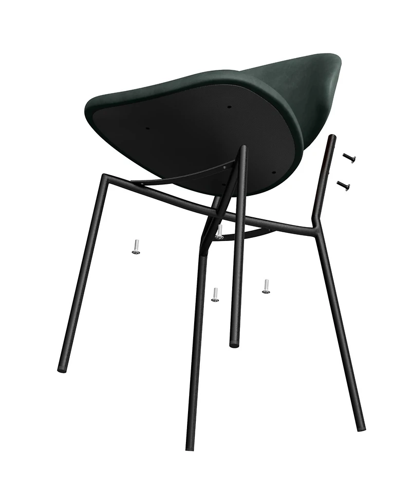 Streamdale Furniture Green Pu Leather Dining Chairs - Set of 4