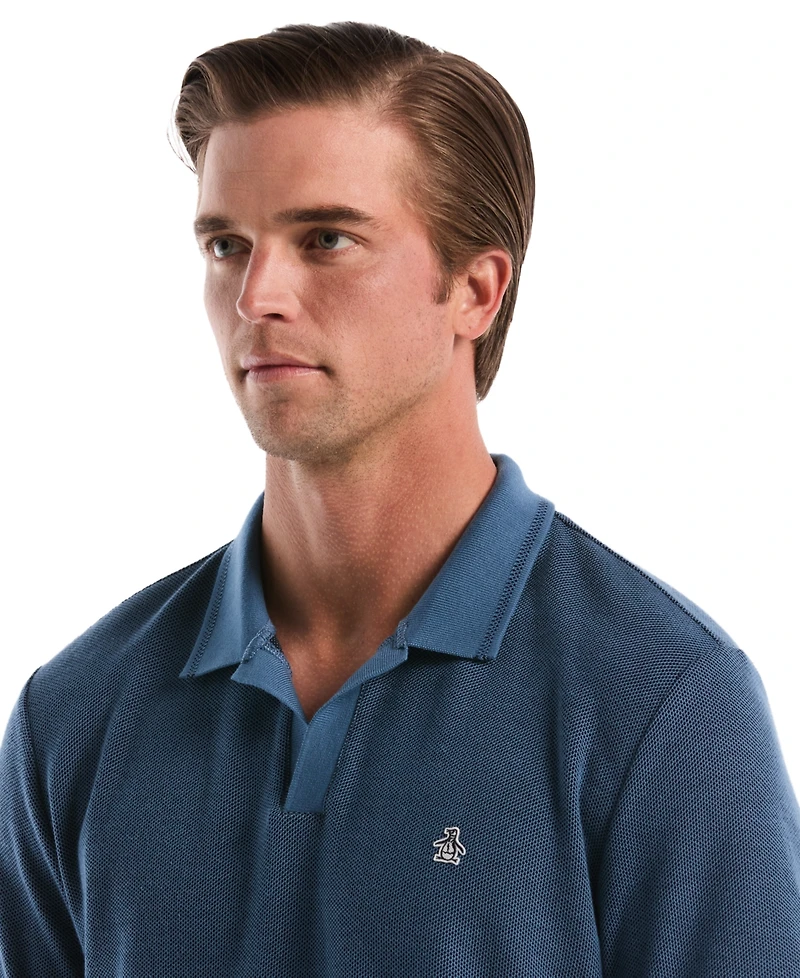 Original Penguin Men's Jacquard Honeycomb Pull-On Polo Shirt
