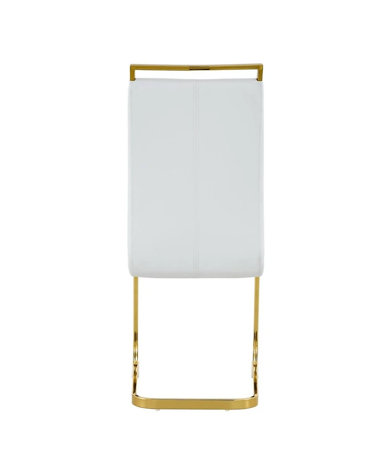 Streamdale Furniture Modern White Pu Leather Dining Chairs (Set of 4)