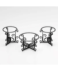 Streamdale Furniture Tempered Glass Coffee Table Set - Rustic Black