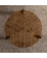 Streamdale Furniture Rustic Wood Round Coffee Table