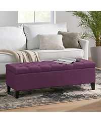 Streamdale Furniture Contemporary Button-Tufted Diamond Stitch Storage Ottoman Bench