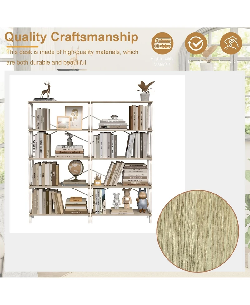 Streamdale Furniture Industrial Bookshelf, Open 5-Tier