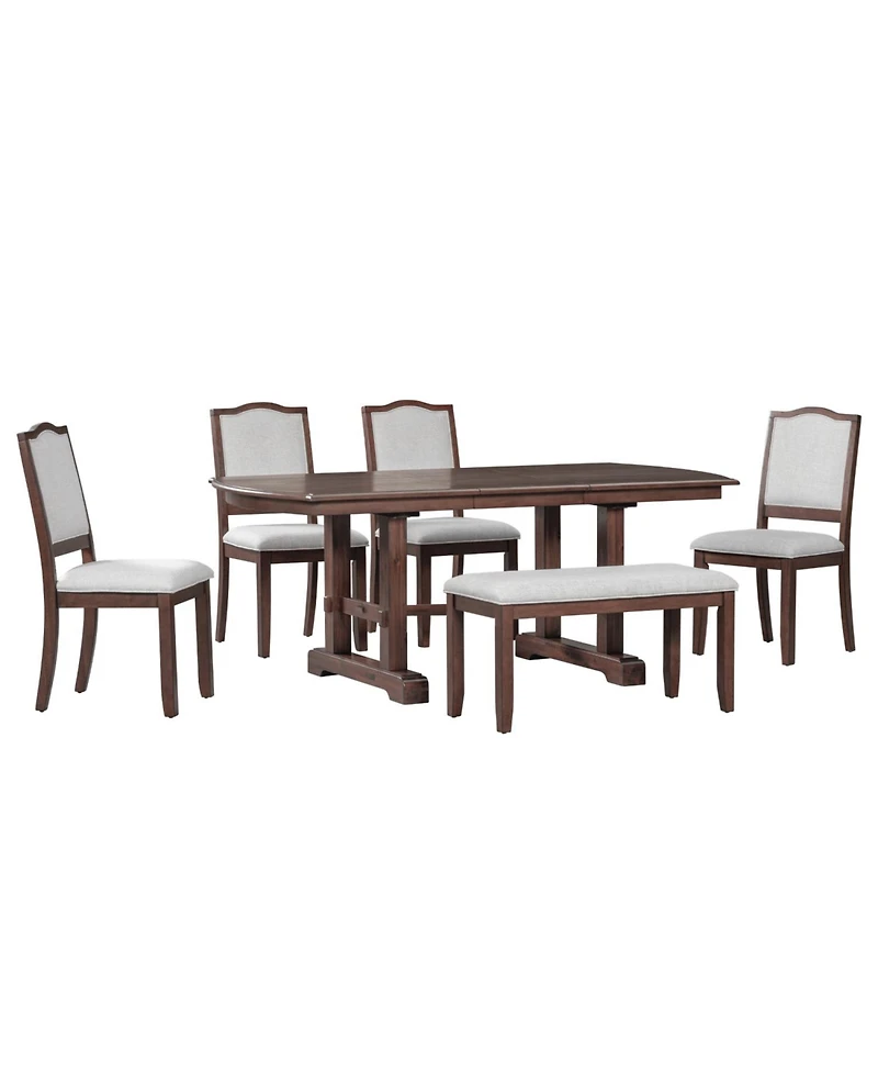 Streamdale Furniture Extendable Wood Dining Set with 4 Chairs & Bench