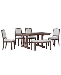 Streamdale Furniture Extendable Wood Dining Set with 4 Chairs & Bench