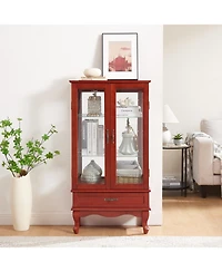 Streamdale Furniture Lighted Cherry Glass Display Cabinet