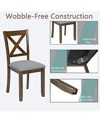 Streamdale Furniture Walnut Dining Chairs Set of 4