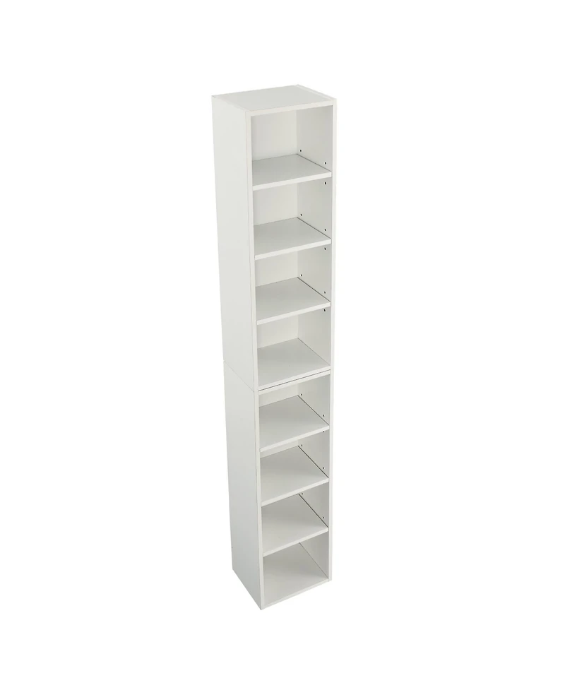 Streamdale Furniture 8-Tier Media Tower Rack, Adjustable Shelves, Tall Bookcase