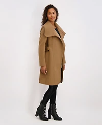 Karl Lagerfeld Paris Women's Asymmetrical Wrap Coat
