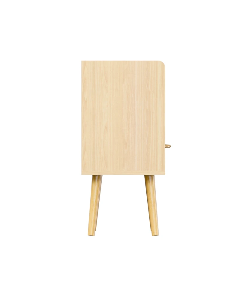 Streamdale Furniture Nightstand with Fabric Drawer & Storage - Oak