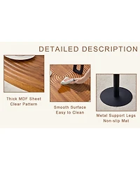 Streamdale Furniture Streamdale 31.5" Round Dining Set- Wood Table & 4 Pu Chairs