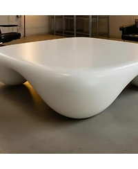 Streamdale Furniture Streamdale Modern Coffee Table Faux Travertine Textured for Livingroom/Office