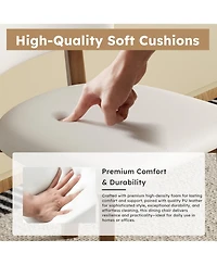 Streamdale Solid Wood Dining Chairs (Set of 2) - Modern Wooden Leg, White & Walnut