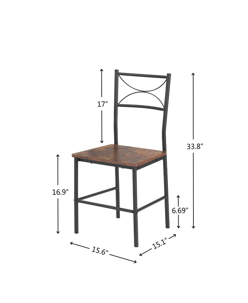 Streamdale Furniture + 3-Piece + Wood (or Mdf if applicable) + Retro Brown Finish + Kitchen/Dining Table Set