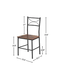 Streamdale Furniture + 3-Piece + Wood (or Mdf if applicable) + Retro Brown Finish + Kitchen/Dining Table Set