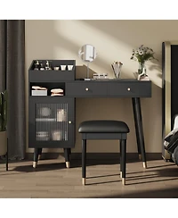 Streamdale Furniture Vanity Desk with Drawers Cabinet & Charging Port