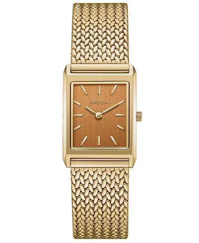 Breda Women's 'Virgil Tethered' Gold Stainless Steel Mesh Watch, 20mm