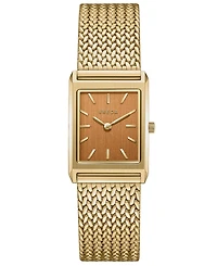 Breda Women's 'Virgil Tethered' Gold Stainless Steel Mesh Watch, 20mm