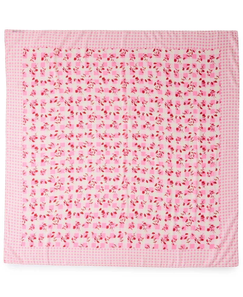 Steve Madden Gingham Floral Square Scarf